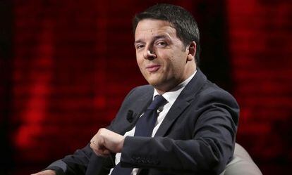 El primer ministro de Italia, Matteo Renzi, durante una entrevista televisada.  