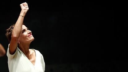 María Chivite, este martes en el parlamento de Navarra. 