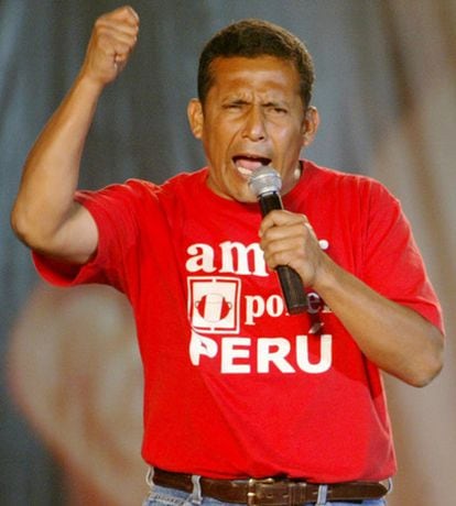 Ollanta Humala, durante la campaña de 2006 a las elecciones de Perú.
