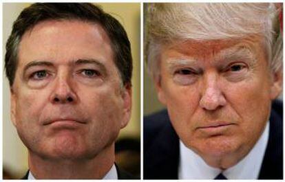 Izquierda, el exdirector del FBI James Comey. Derecha, Donald Trump, presidente de EE UU.