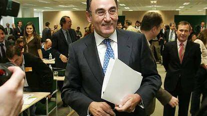 El presidente de Iberdrola, Ignacio Sánchez Galán, momentos antes de celebrar la conferencia de prensa.