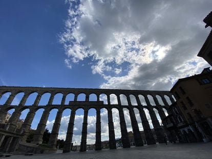 Vista del acueducto de Segovia.