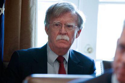 El consejero de Seguridad Nacional, John Bolton, en una reunión en la Casa Blanca.