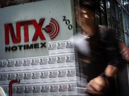 La antigua sede de Notimex en Ciudad de México, en abril de este año.