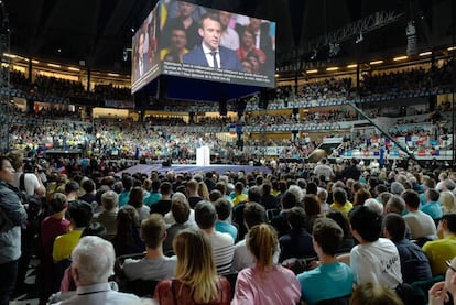 Mítin de Emmanuel Macron en Lyon, el pasado 4 de febrero.