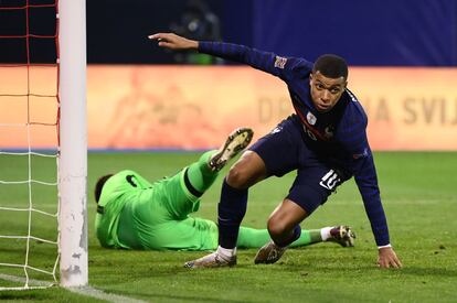 Mbappé, tras anotar el 1-2 ante Croacia.