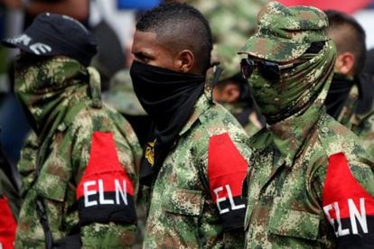 Miembros del Ej&eacute;rcito de Liberaci&oacute;n Nacional.