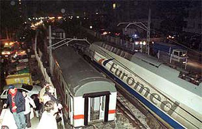 Imagen del estado en que quedaron los dos trenes.