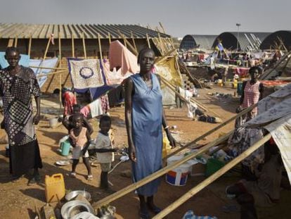 Desplazados por la guerra civil de Sudán del Sur.