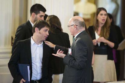 Axel Kicillof y Héctor Timerman durante la sesión de la OEA.