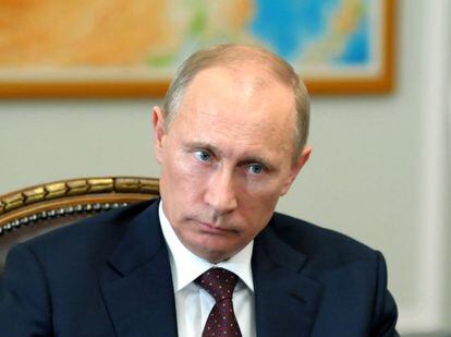 El presidente Putin, en una reuni&oacute;n de su consejo de seguridad este viernes.