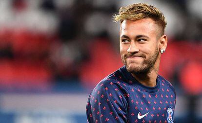 Neymar Jr., durante un entrenamiento con el PSG.