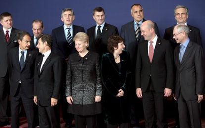 La foto de familia de la reuni&oacute;n de l&iacute;deres de la Uni&oacute;n Europea, en Bruselas, B&eacute;lgica. 