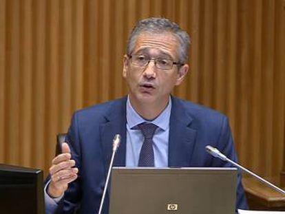 El gobernador del Banco de España, Pablo Hernández de Cos, comparece en el Congreso el 6 de octubre.
 EUROPA PRESS
 06/10/2020