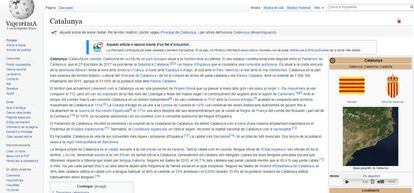 La Viquipèdia define Cataluña como un país europeo.