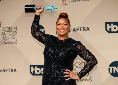 Queen Latifah se llevó el premio a “Mejor actriz en una TV Movie o miniseries” por su rol como Bessie Smith en la ficción de HBO, Bessie.