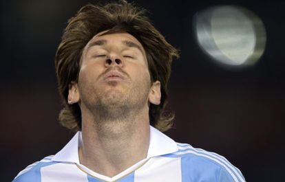 Messi, en un partido con Argentina.