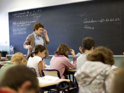 Alumnos de primaria en un colegio p&uacute;blico de Valencia. 