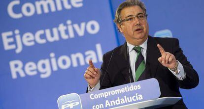 Juan Ignacio Zoido, hoy en el comité regional del partido en Málaga.