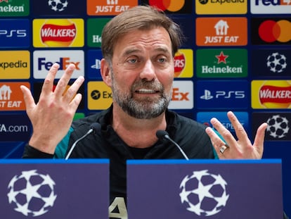 Jürgen Klopp, durante su comparecencia de este miércoles para hablar de la final de la Liga de Campeones del próximo sábado en París entre el Real Madrid y el Liverpool.