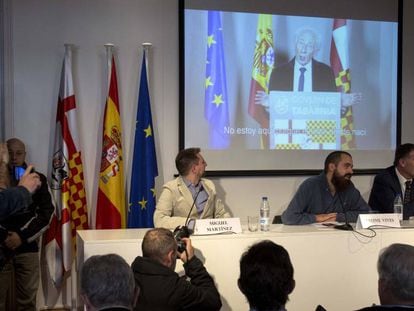 Albert Boadella durante la presentación en Barcelona de Tabarnia.