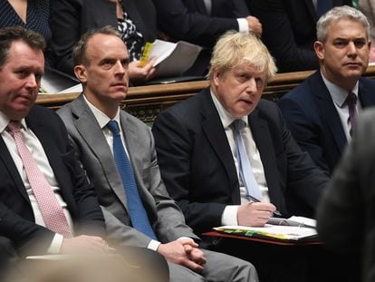 Boris Johnson, este miércoles, en la sesión de control de la Cámara de los Comunes.