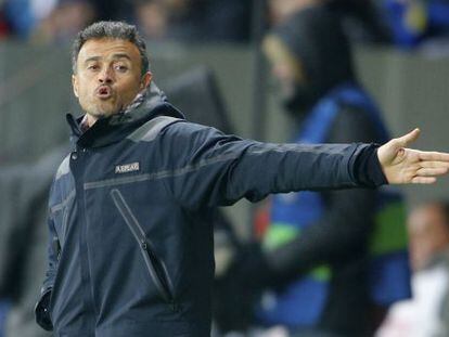 Luis Enrique, durante el partido ante el BATE Borisov.