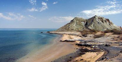 La isla de Ormuz (Irán), en el golfo Pérsico.