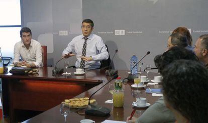 López, esta mañana en un desayuno con periodistas antes de su rueda de prensa.