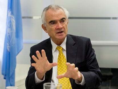 El secretario ejecutivo de la Cepal, José Manuel Salazar-Xirinachs, durante la entrevista con EL PAÍS en las oficinas de la agencia en Buenos Aires, el 22 de octubre de 2022.