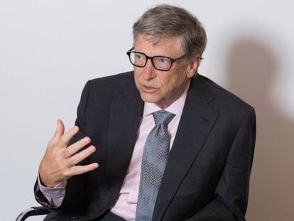 Bill Gates durante la entrevista en Londres.