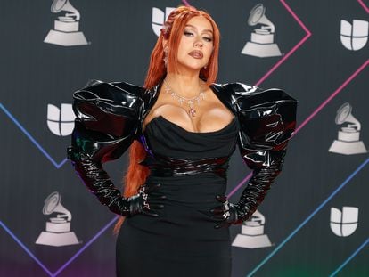 Christina Aguilera posa en la gala de los Grammy Latinos, en noviembre de 2021.
