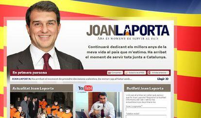 La página web de Joan Laporta ha estado colpasada debido al gran tráfico.