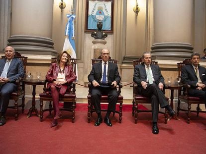 Los jueces de la Corte Suprema de Argentina en la apertura del año judicial, el 19 de marzo pasado.
