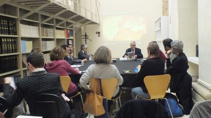 Jordi Bacaria, a la presentació dels resultats a Barcelona.