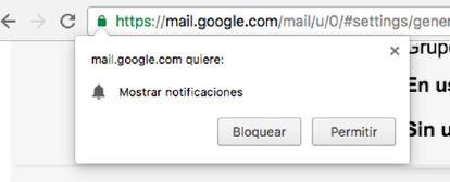 Notificaciones en Google Chrome.