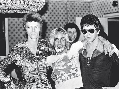 Bowie, Iggy Pop y Lou Reed, en Londres en 1972.