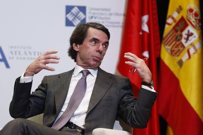 El expresidente José María Aznar, en un acto público celebrado el pasado enero.