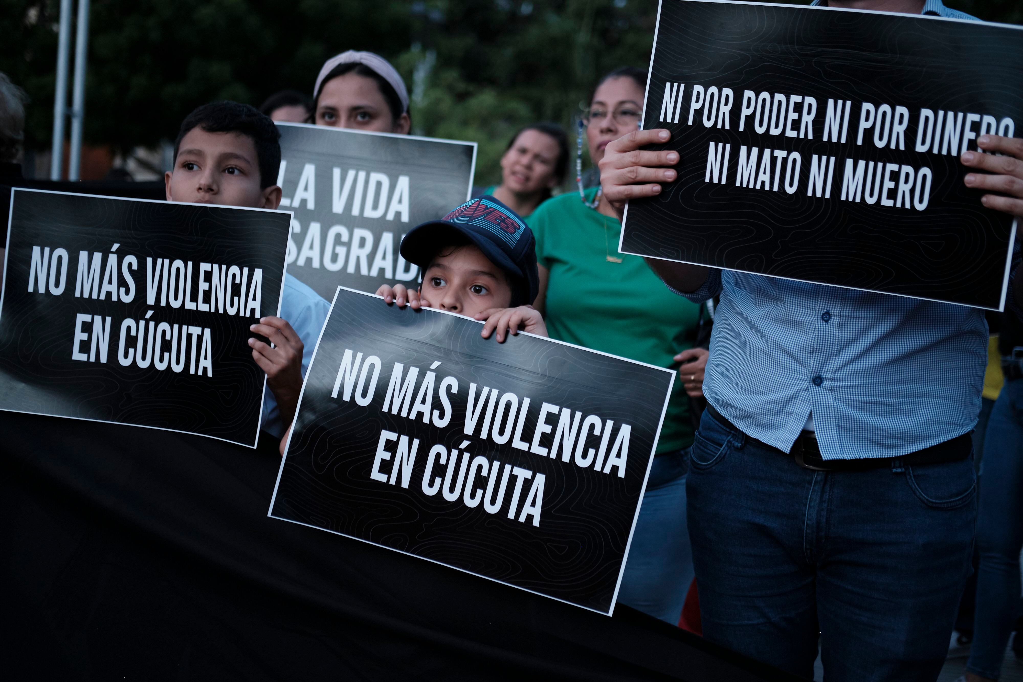 Plantón por la violencia en Cúcuta, el 30 de junio de 2023.