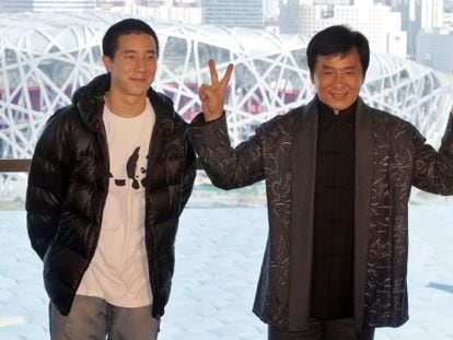 El actor Jackie Chan y su hijo Jaycee.