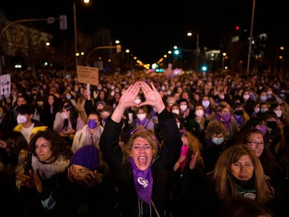 Manifestación por el día de la Mujer el 8 de marzo de 2022 en Madrid.