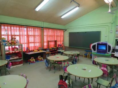 Un aula de infantil del colegio Andrés Segovia de Móstoles, tomada de la web del centro.