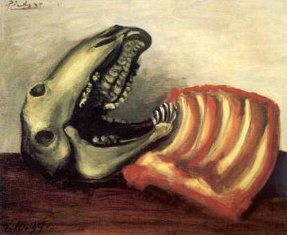 &#039;Naturaleza muerta con cr&aacute;neo de oveja&#039; (1939), de Picasso.