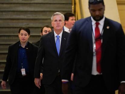 El presidente de la Cámara de Representantes, Kevin McCarthy, este miércoles en el Capitolio, Washington.