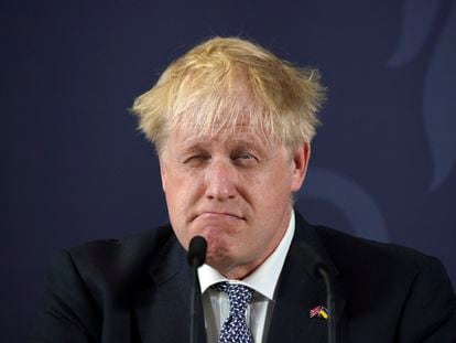 Boris Johnson, el jueves, durante una visita a la localidad de Blackpool (Reino Unido).