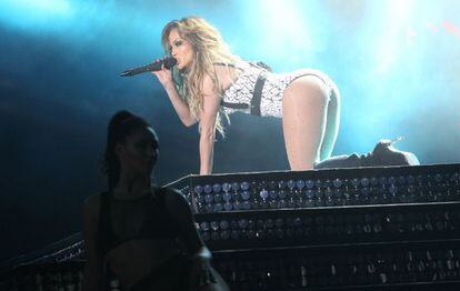 Jennifer Lopez, durante su actuación.