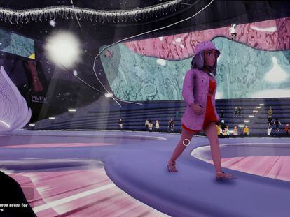 Desfile en Metaverse Fashion Week, celebrada en la plataforma Decentraland.