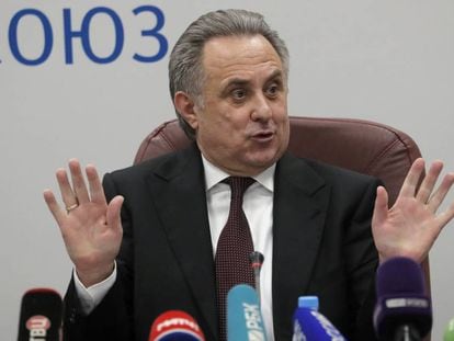 Mutko, durante la rueda de prensa de hoy en Moscú.