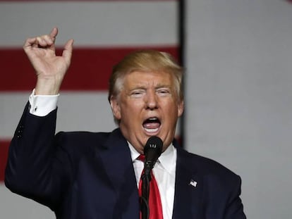 Trump en un evento de la campa&ntilde;a este jueves en Florida.