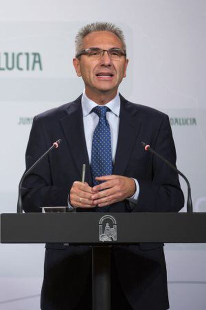 Miguel Ángel Vázquez, tras en Consejo de Gobierno.